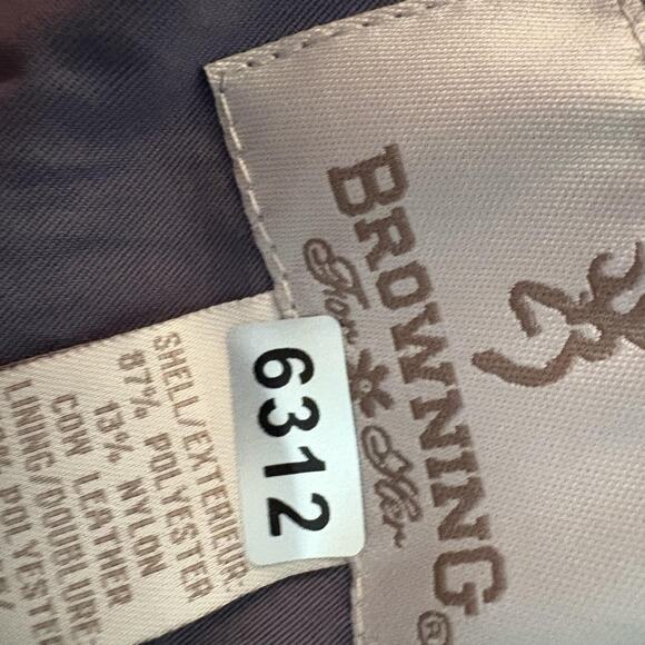 Browning Jacket Womens Small Purple For Her Fleece Lined Leather Collar Hunting - Picture 16 of 16